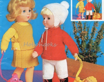 Dolls Clothes Knitting Pattern PDF, 10-20 Inch Doll (4 Ply)