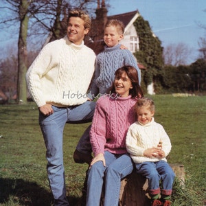 aran sweater knitting pattern pdf womens mens childrens cable jumper 24-44 inch Aran worsted 10ply PDF instant download