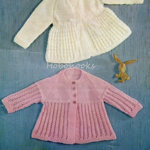 vintage baby matinee coat knitting pattern PDF baby matinee jacket cardigans 16 18 inch DK light worsted 8ply pdf instant download