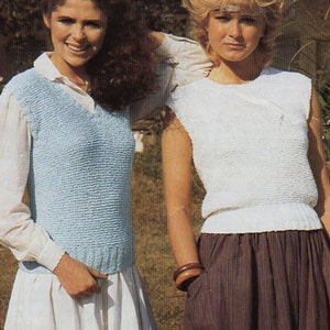 ladies cotton top knitting pattern pdf womens cotton slipovers summer tops 29-38&quot; cotton DK 8ply light worsted pdf instant download