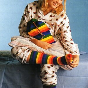 womens bedsocks knitting pattern pdf ladies long socks with toes hot water bottle cover 4ply fingering pdf instant download