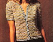 womens crochet top crochet pattern PDF ladies crochet blouse sweater Vintage 70s 86-96cm 3Ply pdf instant download