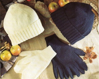 mens / womens / childrens hats . gloves . mittens . fingerless gloves . knitting pattern pdf DK Light worsted 8ply 2 needle gloves Download