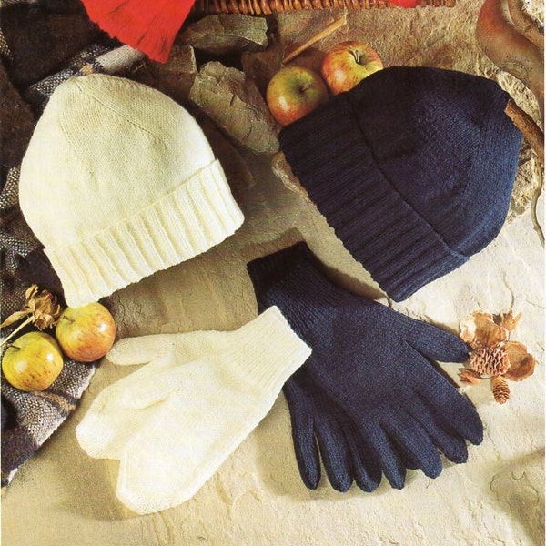 mens / womens / childrens hats . gloves . mittens . fingerless gloves . knitting pattern pdf DK Light worsted 8ply 2 needle gloves Download