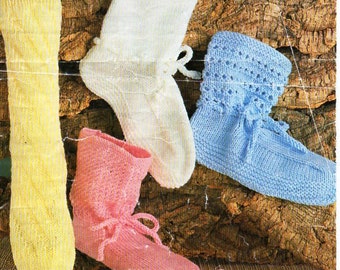 Womens Bedsocks Knitting Pattern PDF Download Womens Bed Socks Bootees socks slipper socks 4 ply / DK Light Worsted 8 ply instant download