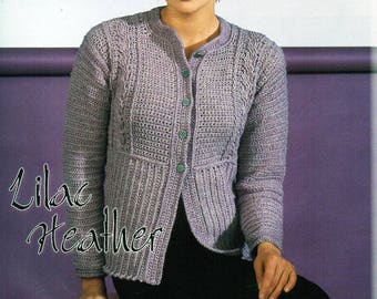 womens crochet cardigan pattern CROCHET PATTERN pdf ladies crochet jacket 35-42" DK womens crochet pattern pdf instant download