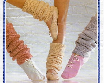 Womens Childrens Legwarmers Knitting pattern PDF Download Ribbed legwarmers Plain Legwarmers Ballet Small Med Large DK Light Worsted 8 ply