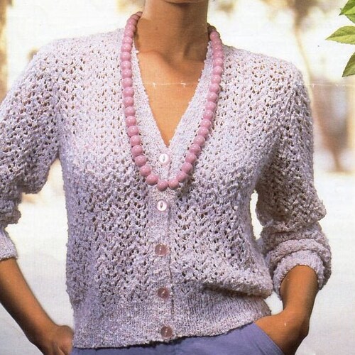 Womens Cotton Cardigan Knitting Pattern 