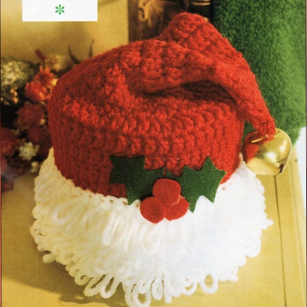 crochet Santa hat toilet roll cover pattern crochet pattern pdf download DK light worsted