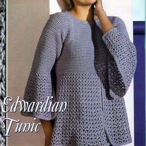 womens crochet tunic sweater pattern CROCHET PATTERN pdf ladies crochet top 36-52&quot; larger sizes aran worsted 10ply pdf instant download