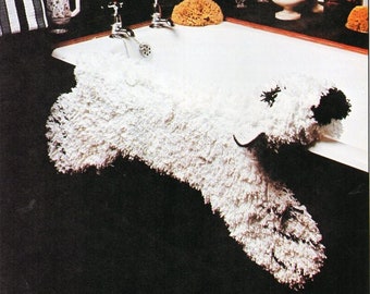 Vintage Crochet Polar Bear Rug Pattern, Tufted Mat (PDF Download)