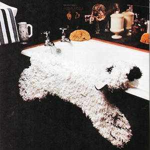 vintage crochet polar bear rug crochet pattern pdf bear rug crochet tufted knotted mat 42x32&quot; 4ply fingering pdf instant download