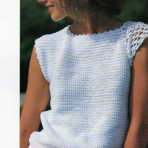 Womens Crochet Pattern Ladies Crochet Top Womens Crochet Top Ladies Crochet Pattern DK Crochet 32-38inch DK Cotton Yarn PDK Instant Download