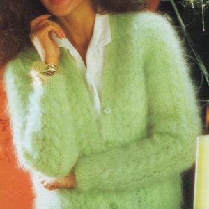 Womens Knitting Pattern Ladies Mohair Cardigan Womens Mohair Cardigan ...