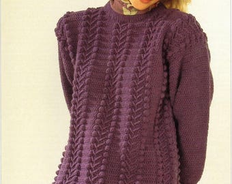 womens crochet sweater pattern CROCHET PATTERN pdf ladies crochet jumper larger sizes 32-46" DK light worsted 8ply pdf instant download