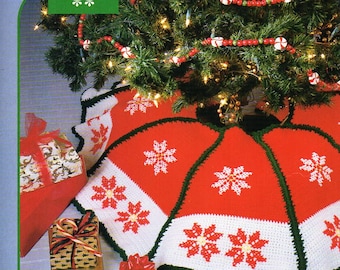 crochet Christmas tree skirt Crochet pattern pdf Christmas tree decoration 48 inch diameter DK light worsted 8ply pdf Instant Download