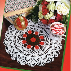 crochet rose doily pattern crochet pattern pdf crochet doily flower doily thread 3ply crochet cotton 12.5&quot; pdf Instant Download
