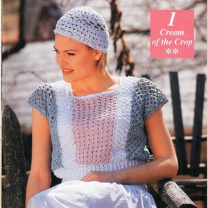 womens crochet top hat crochet pattern pdf ladies crochet sweater hat 36-44 inch cotton DK light worsted 8ply Instant download