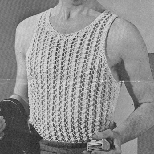 Vintage Mens Vest Boys Vest Knitting Pattern Pdf String Vest - Etsy UK