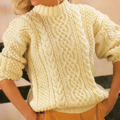 Womens Mens Aran Sweater Knitting Pattern Pdf Ladies Cable - Etsy UK