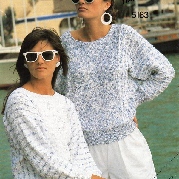 womens dolman sweater knitting pattern pdf ladies dolman sleeve jumper 30-40" DK light worsted 8ply pdf instant download