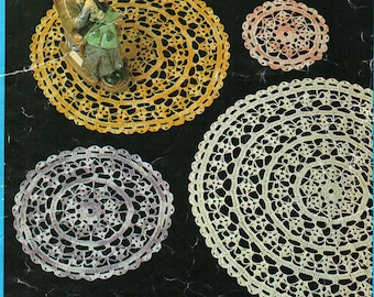 vintage doily crochet pattern pdf crochet doilies table setting place mats glass mats centrepiece thread crochet cotton