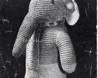 Vintage Knitted Elephant Toy Pattern, 1930s Soft Toy (PDF Pattern)
