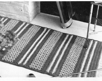 Crochet rug crochet pattern PDF crochet floor mat crochet carpet 22x44 inch rug wool pdf instant download
