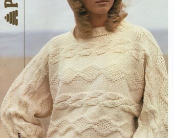 Odpins  The New Knitting Idea Patons Diana Chunky Ladies Dolman Sweater Knitting Pattern No 7703
