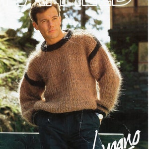 1960s Mens Luxury Mohair Sweater Vintage Knitting Pattern 1960s Mens Luxury Mohair Sweater Vintage Knitting Pattern