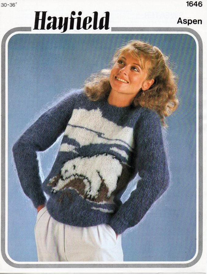 Womens Polar Bear Sweater Knitting Pattern Pdf Ladies Animal - Etsy
