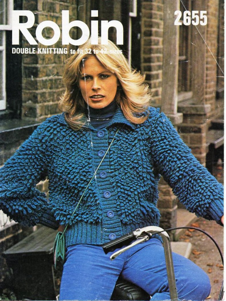 Vintage Womens Loopy Jacket Knitting Pattern Pdf Ladies Loop Etsy UK