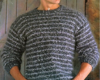 men's fuzzy mohair sweater