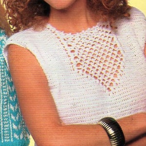womens crochet top crochet pattern pdf ladies sleeveless crochet top 34-38" 4ply fingering pdf instant download