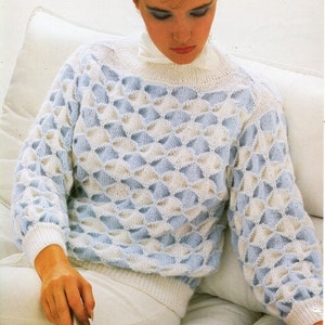 womens sweater knitting pattern pdf ladies jumper 32-38&quot; DK light worsted 8ply pdf instant download