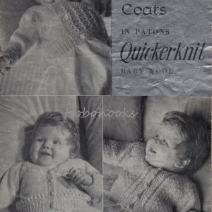 SALE Baby Knitting Pattern Baby Cardigans Crossover Cardigan Button Through V Neck 18-19inchesQK Baby Knitting Patterns PDF Instant Download