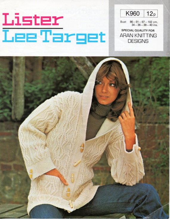 Vintage Womens Aran Hooded Jacket 