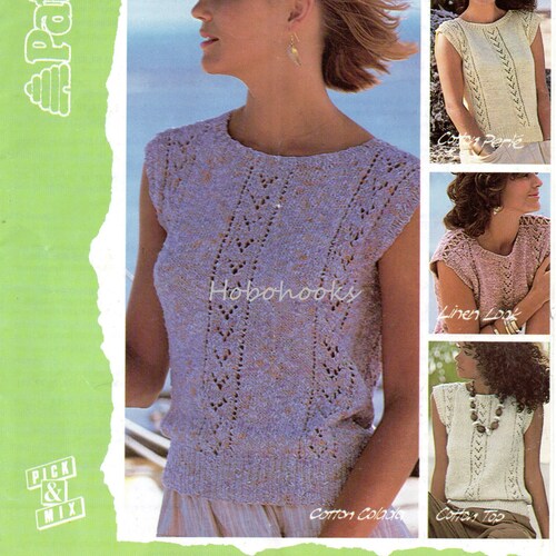 Womens Knitting Pattern Womens Lacy Cotton Top Ladies Cotton - Etsy UK