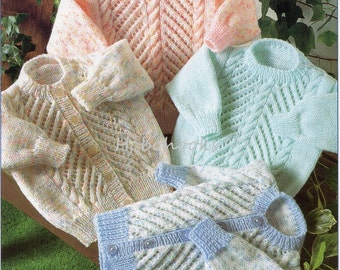 Baby Knitting Pattern Childrens Knitting Pattern sweater jumper cardigan 16-26 inches DK  Baby knitting patterns PDF instant download