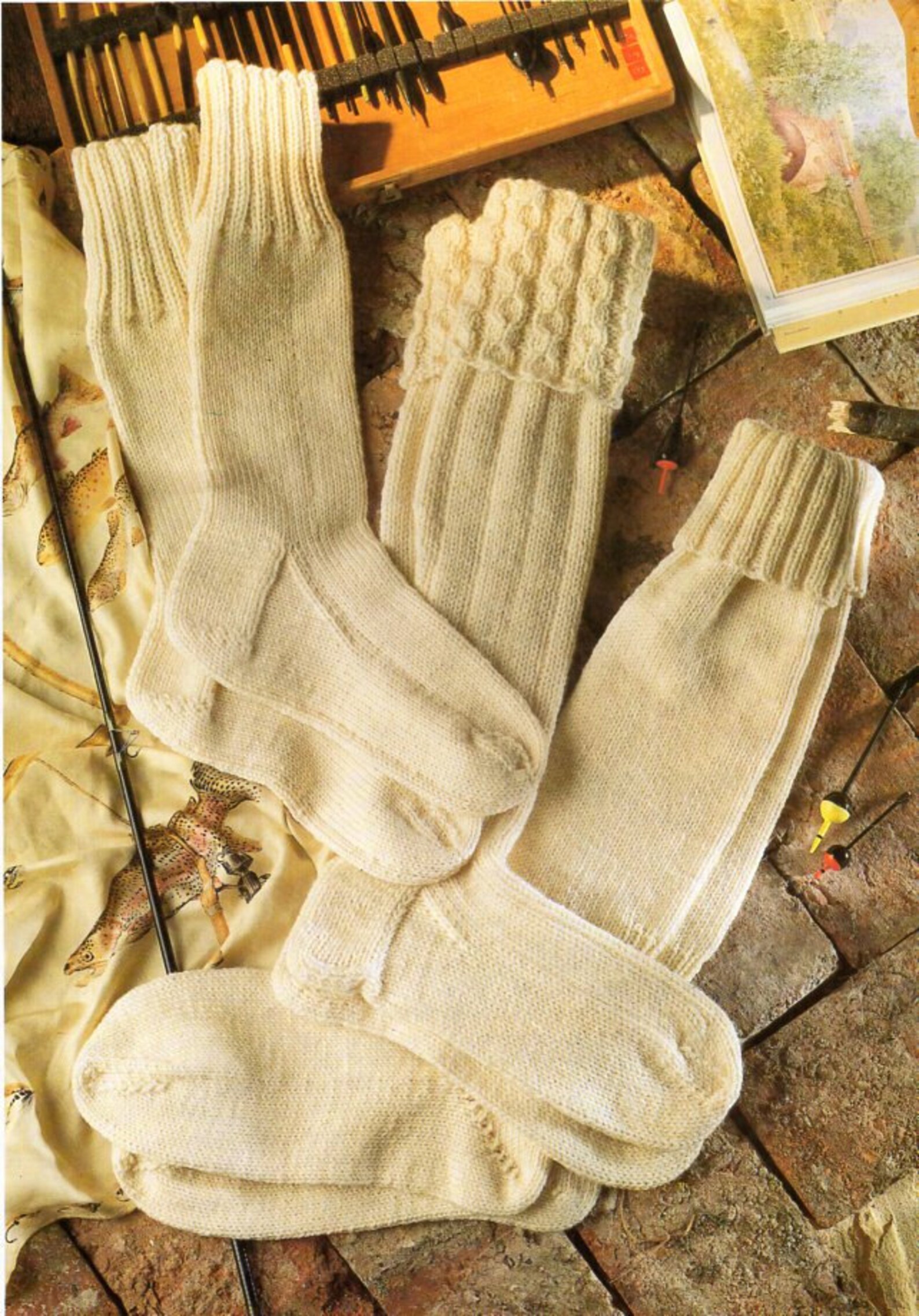 Mens aran socks knitting pattern pdf kilt socks fishermens Etsy