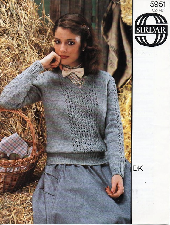 Vintage Womens Sweater Knitting Pattern 