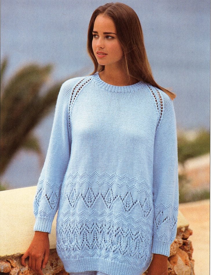 Womens Sweater Knitting Pattern Pdf Ladies Tunic Long Loose - Etsy