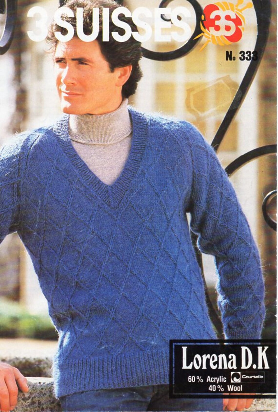 Mens V Neck Sweater Knitting Pattern Pdf Mens Diamond Pattern Etsy UK