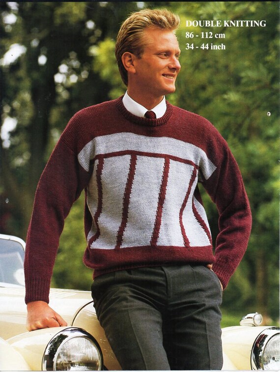 Mens Sweater Knitting Pattern Pdf Mens 
