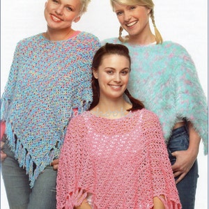 womens poncho knitting pattern pdf ladies poncho pattern 32-40"  DK light worsted 8ply Ladies Knitting Pattern PDF instant download