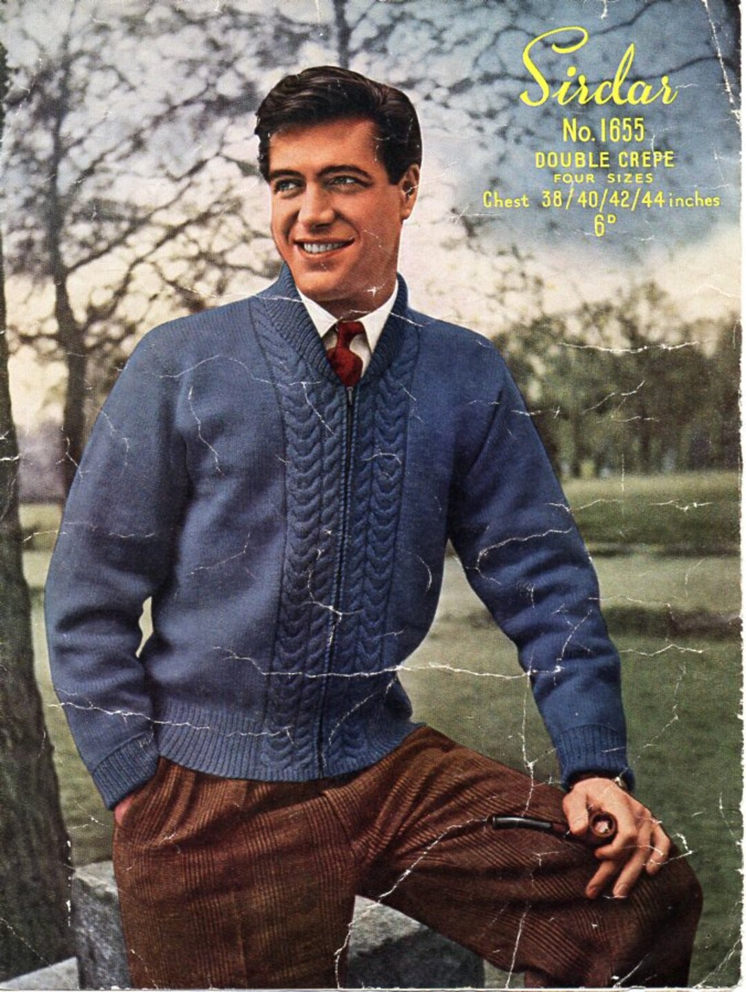 Vintage Mens Jacket Knitting Pattern Pdf Mens Cardigan With Zip Bomber Jacket 3844 DK Light