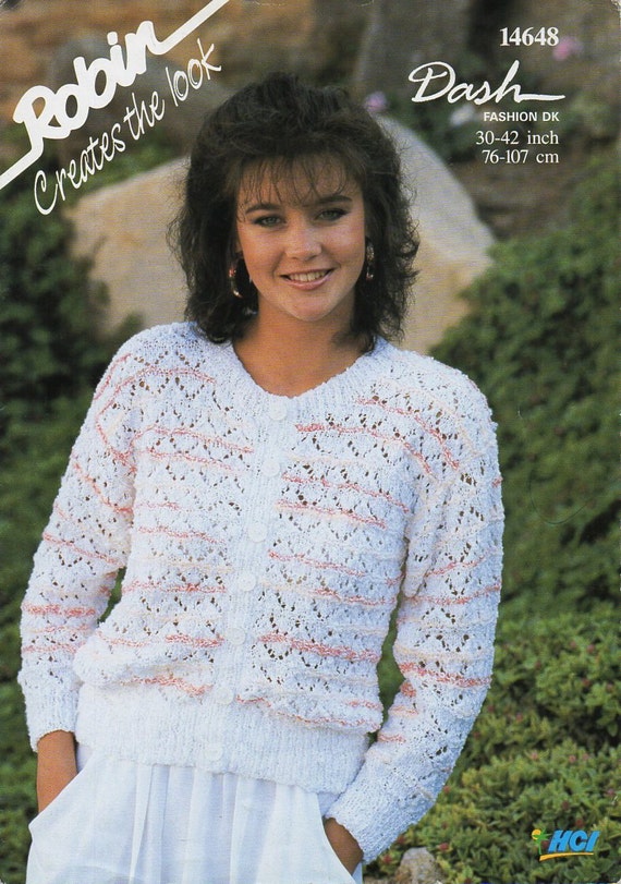 womens DK cardigan knitting pattern PDF ladies lacy jacket Etsy