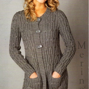 ladies long cardigan knitting pattern