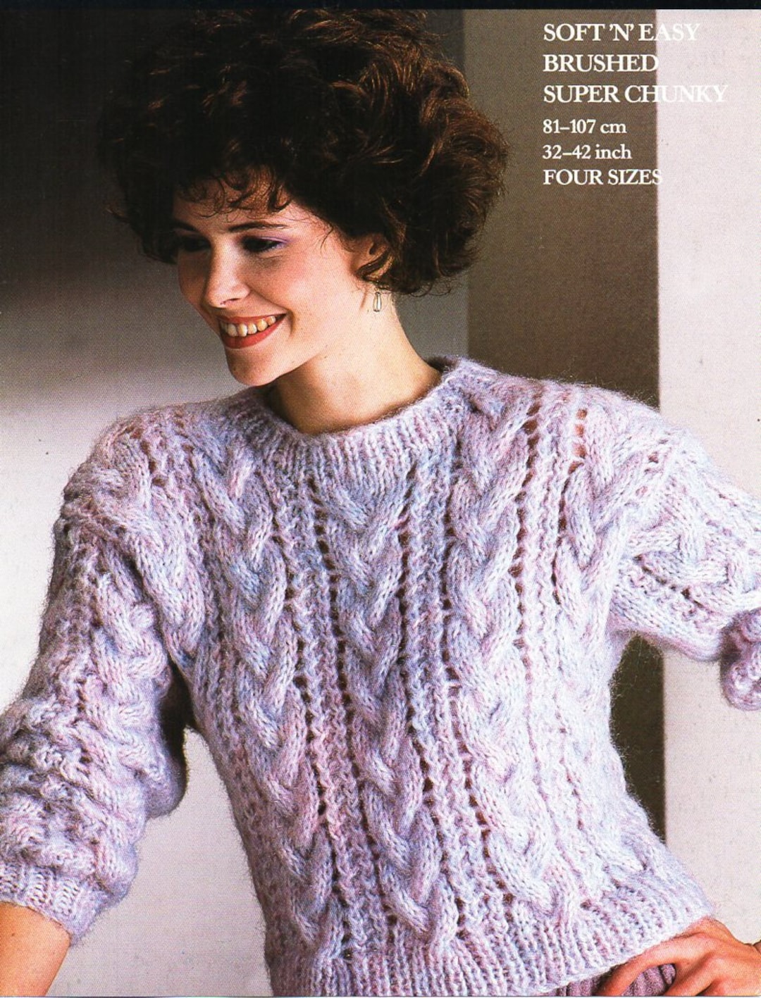 Womens Cable Sweater Knitting Pattern Pdf Chunky Ladies Cable Jumper 32 ...