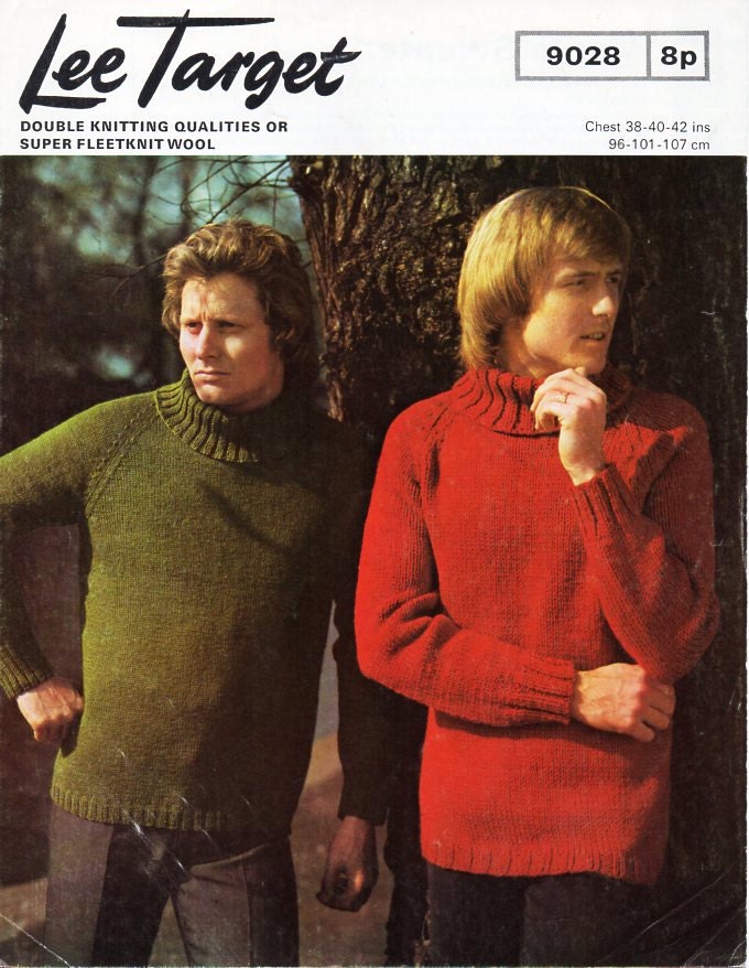Mens Polo Neck Sweater Knitting Pattern 